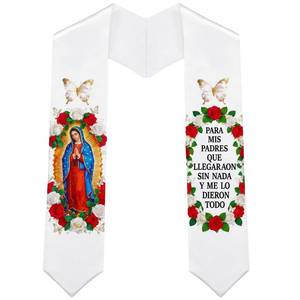 lot 4245 image: Sasylvia Mexican Graduation Stole Sash Country Flag Grad Stole for International Students(Catholic Mexico Flag,62 Inches)