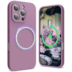 lot 4252 image: SURPHY Designed for iPhone 16 Pro Max Case Compatible with MagSafe (6.9 inch 2024), Liquid Silicone Phone Case (Camera Protective, Soft Microfiber Lining), Lilac Purple