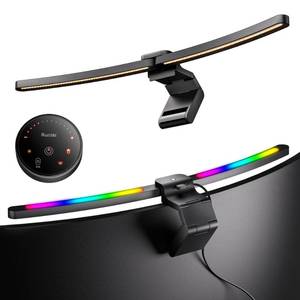 lot 5023 image: Quntis Curved Monitor Light Bar 15 RGB Backlight for 34 Screens, Computer Bar Lights Foldable Dual Light with Color Temperature Brightness Stepless Dimming, No Glare Desk Lamp for Home Office Gaming