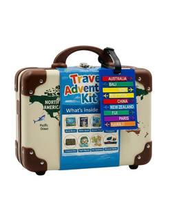 lot 5072 image: Konijo Busy Travel Kit for Kids- 8 Screen-Free Airplane Activities Keeps Kids Busy for Hours. Toddler Travel Entertainment Set with Plush Buddy, Passport, Stickers, Busy Books & Treasure Box