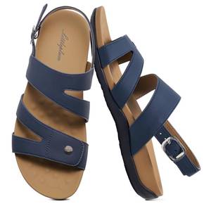 lot 5096 image: Littleplum Womens Orthopedic Sandals With Arch Support Comfortable Walking Orthotic Casual Flat Sandals For Women Dressy Blue Size 6