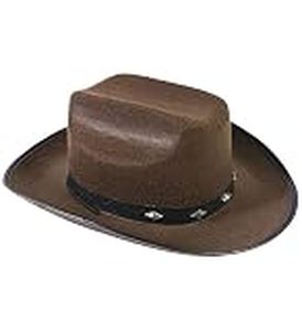 lot 6034 image: Cowboy Hat With Studs - Brown Western Cowgirl Hats Funny Party Hats�