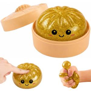 lot 6398 image: Sugar Glitter Dumpling Squishy,Squishy Dumling Mystery Box,Squeeze for Stress Relief,Holiday & Birthday Gifts (Golden)