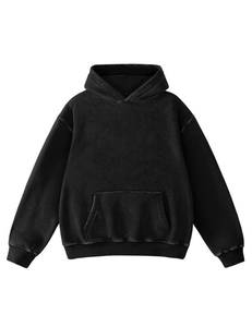 lot 6411 image: Hatant Mens Hoodies Pullover Oversized Sweatshirt Heavyweight Acid Washed Hoodie Big and Tall for Men Couples Streetwear, Workout, Casual, Black, M