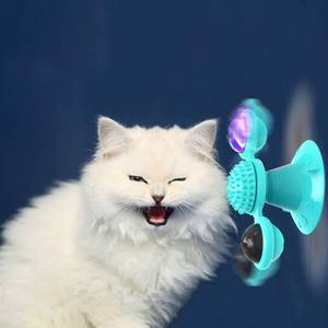 lot 6419 image: GBSYU Interactive Windmill Cat Toys with Catnip  Cat Toys for Indoor Cats Funny Kitten Toys with LED Light Ball Suction Cup��Cat Nip Toy for Cat chew Exercise