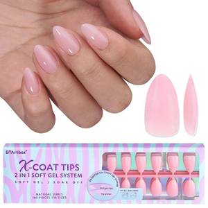lot 6427 image: BTArtbox XCOATTIPS Natural Nail Tips Matte -Short Almond Press On Nails Pink, Long Lasting Soft Gel Nails False Nail, Soak Off Acrylic Fake Nails Extensions for Nail Art DIY