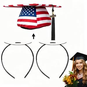 lot 6462 image: Kistreao Graduation Cap Headband Insert- Black 1 Pack, Firm Anti-fall Hair Band, Grad Cap Headband for Graduation Gift (Black 2pcs)