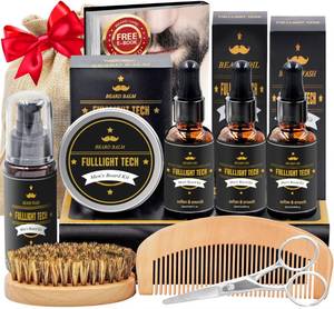 lot 6464 image: Beard Kit Gifts for Men, 3 Natural Beard Oil, Gently Soothes Itch & Dryness