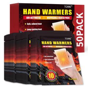 lot 9243 image: Hand Warmers Disposable 50 Pack - Up to 10 Hours of Heat - Super Long Lasting Air Activated Warmers, All Natural & Portable for Body, Hands & Toes - Odorless Hot Warmer Gifts for Winter Work