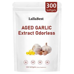 lot 10451 image: LallaBest Aged Garlic Extract Capsules  Non-GMO, Gluten-Free  300 Softgels Odorless Organic Garlic Supplement for Heart & Immune Support  2 Years Aged Garlic Extract