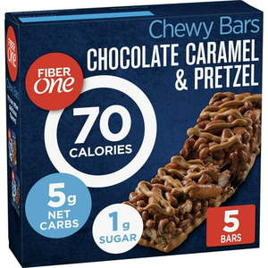 lot 10459 image: Fiber One 70 Calorie Chewy Snack Bars  Chocolate Caramel and Pretzel  5 ct