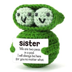 lot 10484 image: LEJIAJINW Gift for Sister Birthday Friendship Bestie Best Friend Soul Sis I Love You Gift for Her Women, Cute Mini Handmade Peas Relationship Valentines Christmas Stocking Stuffers