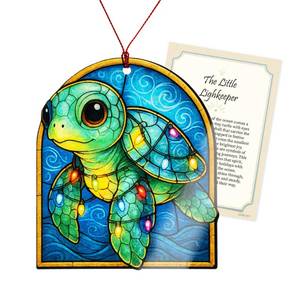 lot 10487 image: Turtle Gifts, sea Turtle orrnament,Gift for Women, Beach Gift, Coastal Gifts, Christmas Ornament 2026, Suncatcher Effect Stained Glass Window Hanging, car Hanging Accessories 3 pack