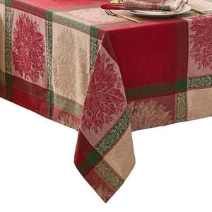 lot 11245 image: Threadmade Prestige Poinsettia Jacquard Rectangle Tablecloth, Multicolor - 60 W x 84 L