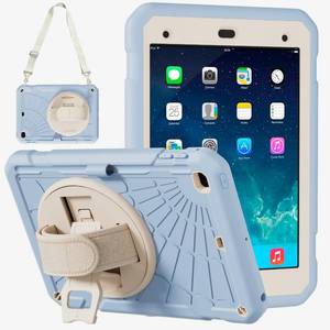 lot 12061 image: PZJI Case for iPad mini 54 with Pencil Holder 360 Rotating Hand Strap & Stand, Drop-Proof Case for iPad mini 5th4th Generation 7.9 inch (IceblueWhite)