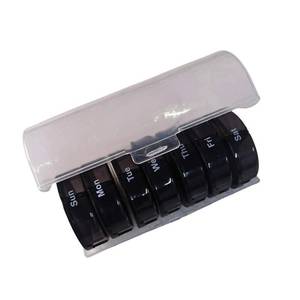 lot 12066 image: 7 Day Pill Organizer 14 Compartments - Morning & Night Pill Box for Vitamins, Supplements, Medication & Fish Oil  BPA-Free PP Plastic, Portable, Easy to Open & Close Daily Pill Case Black