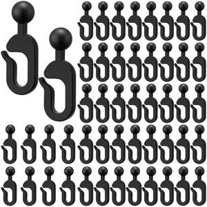 lot 12080 image: Colingmill 50 Pack Plastic Hooks for Gazebo Curtains and Mosquito Netting Black Curtain Track Hooks Gazebo Accessories for Outdoor Hotel