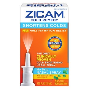 lot 12128 image: Zicam Cold Remedy Cold Shortening No-Drip Zinc-Free Nasal Spray - 0.5oz Homeopathic, Galphimia Glauca