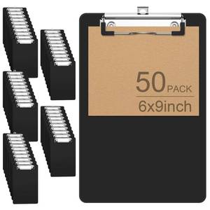 lot 13921 image: Zoenley Small Black Clipboard Set of 50, A5 Mini Clip Board
