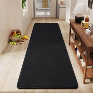 lot 13928 image: Amearea Modern Soft Hallway Runner Rug, 2x6 Feet Washable Runner Rugs for Hallway, Black Fluffy Rug Bedroom Bedside Rugs, Non Slip Memory Foam Rug Carpet for Entrance Kitchen Living Room Decor