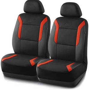 lot 13931 image: Skechers Memory Foam Leather Car Seat Covers, Air Cool Mesh Thick Seat Covers, Car Seat Covers Front Seats, Airbag Compatible, Automotive Comfort for Most Cars, Vans, Trucks, SUV,Orange