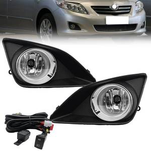 lot 13935 image: Nioboee Fog Lights Compatible With 2008 2009 2010 Corolla Altis Fog Lamps Included Switch Wiring And bezels WChrome Ring