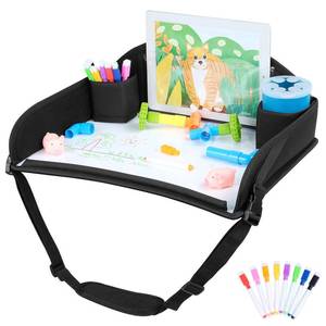 lot 14416 image: COOLBEBE Kids Travel Tray for Toddler Car Seat, Lap Tray, Carseat Table Tray for Kids, Travel Tray for Airplane, Black