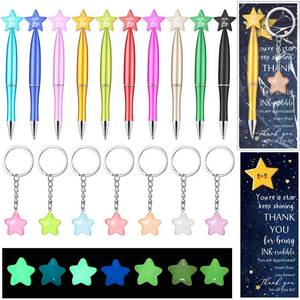 lot 14455 image: Sayglossy 20 Sets Employee Appreciation Gifts Bulk Youre a Star Pens Multicolor Ballpoint Pen Bookmarks Luminous Keychains Cards Funny Gift for Coworker Teacher Student Nurse Classroom Rewards