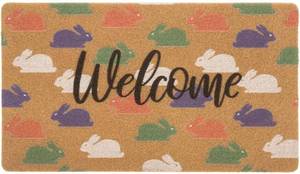 lot 14465 image: Vikodah Easter-Bunnies Welcome Doormat Outdoor-Entrance - Non-Slip Coir Front Door Indoor Mats Home-Decor Rugs 17  29