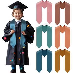 lot 14496 image: Mepase 6 Pcs Boho Preschool Graduation Sash 49 Satin Plain Graduation Stole Kid Grad Sash for Preschool Kindergarten Grad Decor
