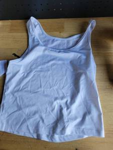 lot 20222 image: White Tank Top and Arm Sleeves Set Medium