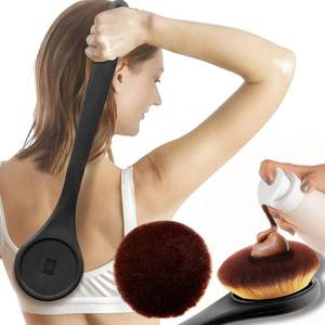lot 20224 image: Extra Large Body Makeup Brush For Self Tanner, Sunscreen, Self Tan Back Applicator, Wide-Headed Kabuki Brush for Even & Pretty Lotion Application. Bronzer Blend, Long-Handle Face Leg Brush- Black
