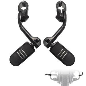 lot 20227 image: FOVPLUE 1.25 Highway Footpegs,Long Angled Adjustable Highway Pegs wMounts for Harley Touring Street Glide Electra Glide Road King Softail CVO Dyna Trike VRSC Sportster w1-14 Engine Guard,Black#3