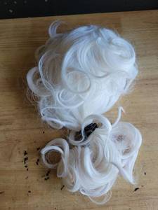 lot 20232 image: White Synthetic Hair Wig with Curls and Ringlets