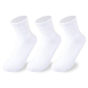 lot 20287 image: Mini angel Boys Girls Crew Socks White Ankle Socks Kids Seamless Cotton Athletic Sock 6-8 Years Youth School Uniform Sock 3 Pairs (White,M)