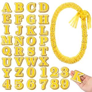 lot 20290 image: LemonSecret 3D Letter Number Decorative Patches Graduation Letters Numbers Stickers with Adhesive Dots 3D Cardstock Stickers for DIY Graduation Cap Sash Cloth Decor(Gold)