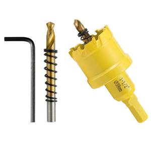 lot 20301 image: 4PCS Carbide Hole Saw Kit for Metal,1-12(38MM) TCT Hole Saw Set with Titanium-Plated Upgrade Pilot Drill bits for Stainless Steel,Hard Metal,Wood, Plastic,Iron