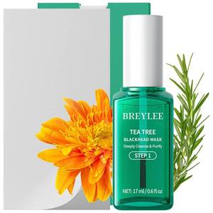 lot 20317 image: BREYLEE Blackhead Remover Mask, Tea Tree Oil Nose Pore Strips 100 papers, Puntos Negros, Peel Off Mask for Nose and Face, Pore Cleanser Purifying, Brush Desigh