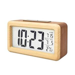 lot 2150 image: Everwood Wood Alarm Clock LCD Digital Display