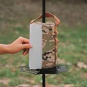 lot 4161 image: CATIEBYE Portable Tissue Holder with Zipper Closure and Hanging Hooks for Outdoor Camping and Indoor Paper Towel Storage 9.84X5.51X5.51 Inch