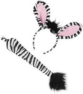 lot 4324 image: Zebra Costume Set - Animal Costumes Zebra Headband & Tail By Funny Party Hats�