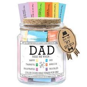 lot 6218 image: Dad Gifts Bible Verse Jar Color Coded Verses Fathers Day