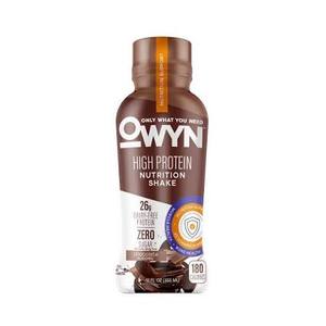 lot 11222 image: OWYN High Protein Complete Nutrition Shake Chocolate 12 Pack 12 fl oz Expiration July 2026