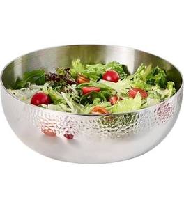 lot 13958 image: Joyibay Single Hammered Salad Bowl with 2 Pcs Serving Utensils, 11 Inch Stainless Steel Salad Bowl Set, Kitchen Mixing Bowls Food Soup Storage for Serving, Mixing, and Prep
