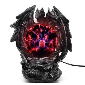 lot 1587 image: ANQIA Plasma Ball Lamp Touch Sensitive,Party Magical Electrostatic Red Color Crystal Ball for Halloween (Evil Dragon)