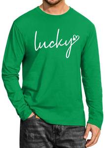 lot 2271 image: KVADN St Patricks Day Shirt Men Shamrock Long Sleeve Tops Irish Shirts Saint Patricks Day T-Shirt L