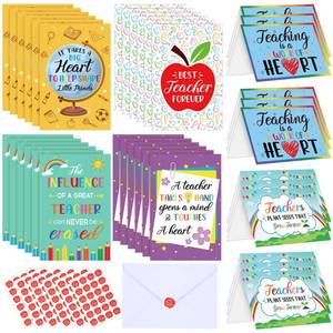 lot 2294 image: Jetec 36 Sets Teacher Appreciation Cards with Envelopes Bulk for Thank You Gifts Teachers Day Greeting Card for Back to School Teacher Appreciation Week Gifts(Vibant Style)