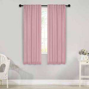 lot 2297 image: Superior Blackout Curtains, Room Darkening, Bedroom, Drapes, Kitchen, Living Room Window Accents, Sun Blocking, Thermal, 2 Pack, Solid Blackout Back Tab Curtains, Set of 2, 26 x 63, Mauve Chalk