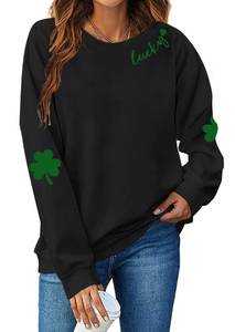 lot 2314 image: St Patricks Day Sweatshirt Women St Patricks Day Shirt Funny Shamrock Sweater Irish Lucky Long Sleeve Pullover Tops L
