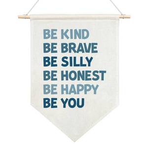 lot 2315 image: JMYROG Be Kind Be Brave Be Silly Be Honest Be Happy Be You Canvas Hanging Pennant Flag, Mental Health Therapy School Counselor Room Classroom Decor, Inspirational Gifts for Family Friend Classmate BFF